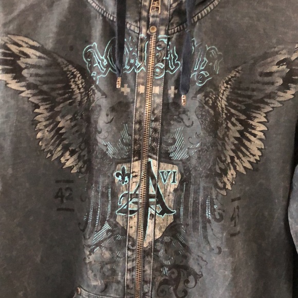 AquaVI Vintage Distressed Hoodie Large EUC - Picture 2 of 10